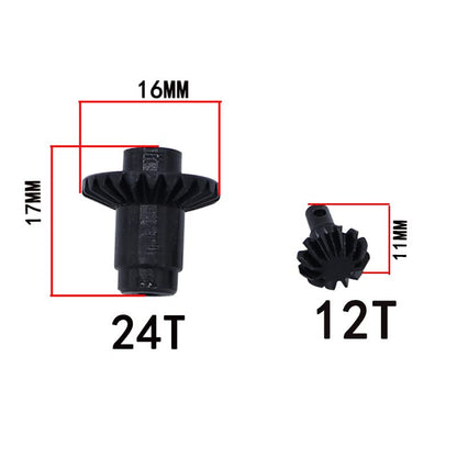 Palumma 2 Sets FCX24 gear set, metal gear parts upgrade parts bridge teeth steel teeth Set for FMS 1/24 FCX24 RC Crawler Car Upgrade Parts (Black)