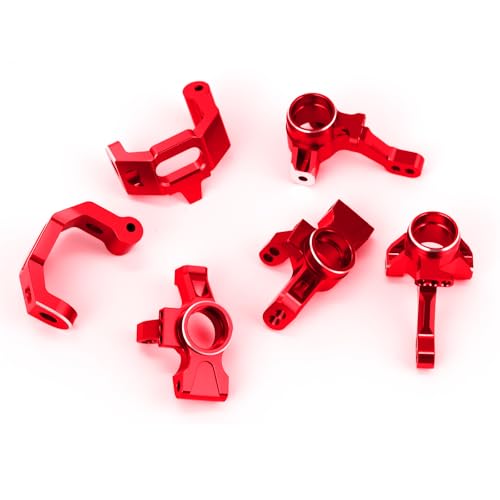 Aluminum C-Hubs & Front Rear Knuckle Arm Upgrades for 1/10 4-Tec 3.0 C8 93054–4 (Red) - color: Red