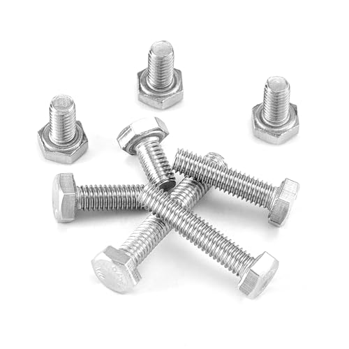 M4 x 8mm 12mm 16mm 20mm 25mm Heavy Duty Hexagon Bolts Hex Head Screws, 304 Stainless Steel, Metric Machine Fully Threaded, Bright Finish, Assortment Kit 100PCS - size: M4 x 8/12/16/20/25mm (100PCS)