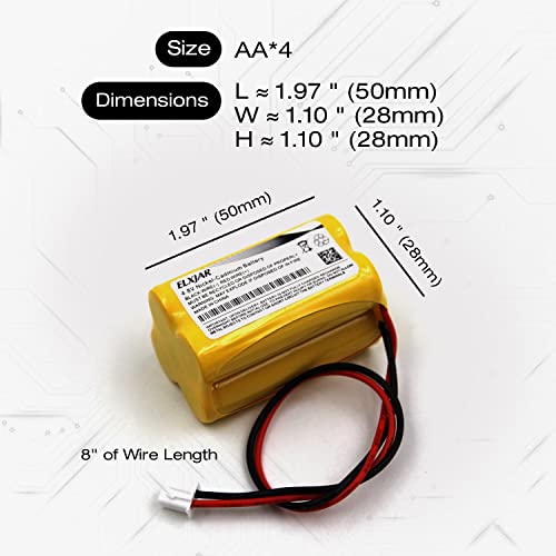 (5-Pack) 4.8V 800mAh Ni-Cd Battery for BL93NC487 BAA-48R | Fits NIC0186, Custom-43, OSA-126 and ELB-CS06 emergency exit lighting systems. - color: 5-Pack