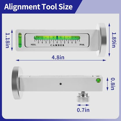 Ziopetru 2 Pack Magnetic Camber Gauge, Wheel Alignment Tool for Automotive | PC plastic body, magnetic base. -5 to 5 deg range. Measures caster/camber. Lightweight for DIY home use. - size: 2 PACK