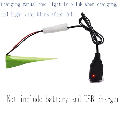 Blomiky 2 Pack 9.6V 200mA NiCD/NiMH Male Standard Tamiya USB Charge Cable for RC Cars Monster Trucks /9.6V Tamiya USB 2
