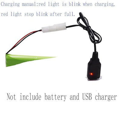 Blomiky 2 Pack 9.6V 200mA NiCD/NiMH Male Standard Tamiya USB Charge Cable for RC Cars Monster Trucks /9.6V Tamiya USB 2