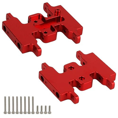 Aluminum Alloy Skid Plate Transmission Bottom Mount for Axial SCX24 C10 JLU Deadbolt Gladiator Bronco 1/24 Crawler Upgrade Parts (red) - color: Red