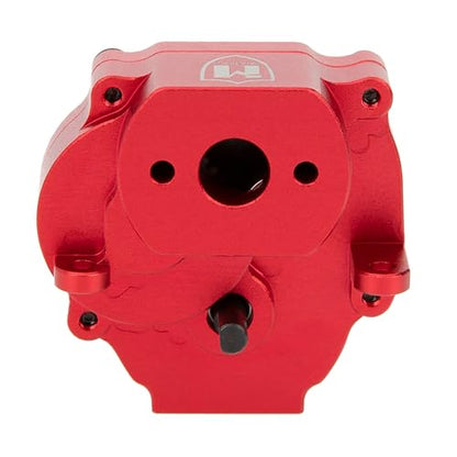 MEUS Racing Metal Gearbox Assembly Aluminum Transmission Housing with Steel Internal Gears for TRX-4M TRX4M 1/18 RC Crawler Car Upgrade Parts (HELIDIRECT) (RED) - color: Red