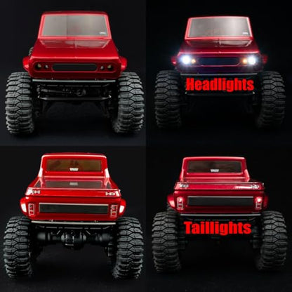 1:18th RC Car Light Kits Front Rear LED Lamp Upgrades for 1/18 Redcat Ascent Rock RC Crawler Car