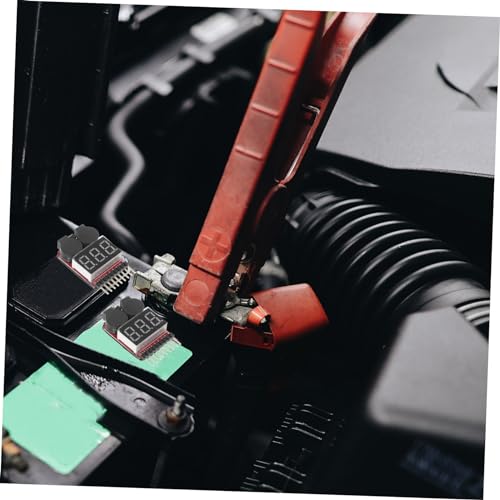 jojofuny 2pcs Lipo Battery Voltage Checker Low Voltage Alarm Compact Rc Battery Tester Monitor
