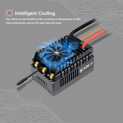XC E3H Sensored Electric Brushless Motor Controller for RC Car, 6-16S Lipo,300A Continuous Current,10-25A、6.0/7.4/8.4V BEC,Applicable to 1/5,Support Turbo Timing and APP Control - size: E3H