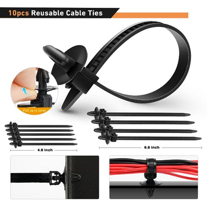 GOOACC 900Pcs Plastic Rivets and Auto Body Fasteners Assortment | 24 Popular Sizes Nylon Bumper Clips With 10 Cable Ties For GM Ford Chrysler Toyota Honda Nissan Mazda Chevy Jeep