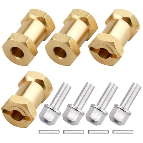 4PCS CrazyHobby Brass RC 12mm Wheel Hubs Extensions Wheel Spacers Hex Drive Adapter for 1/10 RC Crawler Axial SCX10 & SCX10 II 90046 D90 (20mm) - size: 20mm
