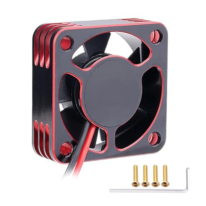 RC Motor Fan 30mm x 30mm Heatsink ESC Cooling Fan for 1/8 1/10 1/12 RC Car 540 550 Brushless Motor (Black-Red) - color: Black-Red