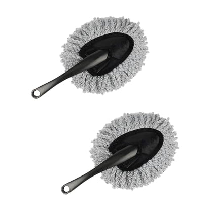 KVAEY 2 PCS Car Dash Duster Brush, Super Soft Microfiber Multi-Functional Car Cleaning Brush, Scratch Free Dash Dusting Tool with a Anti-Skid Handle for Vehicle Home Kitchen Cleaning (Gray) - color: Gray, 2 PCS