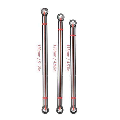Aluminum Alloy Link Rod Linkage,plplaaoo 8Pcs Link Rod,RC Car Chassis Link Rod,313MM Wheelbase Upgrade Parts Link Rod Chassis Linkage Compatible with Axial SCX10 1/10 RC Car Crawler(Black) - color: Black