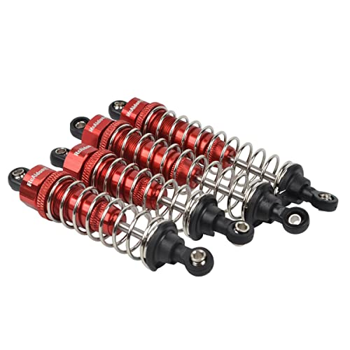 Aluminum Front & Rear Shock Absorber Assembled for Tamiya TT-02B Redcat Hongnor LRP HPI Team LOSI 1/10 Buggy Car (Red) - color: Red