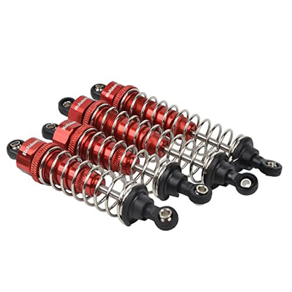Aluminum Front & Rear Shock Absorber Assembled for Tamiya TT-02B Redcat Hongnor LRP HPI Team LOSI 1/10 Buggy Car (Red) - color: Red