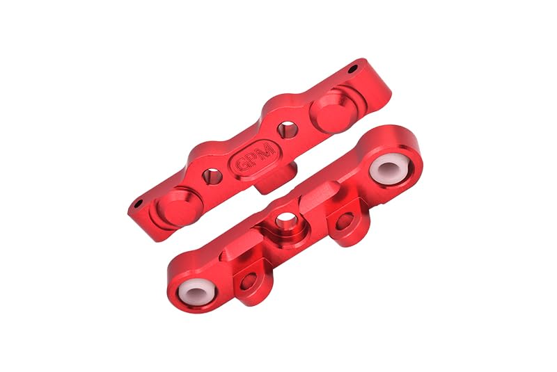 GPM 7075 Alloy Rear Hinge Pin Brace Set for Tekno 1/10 MT410 2.0 4X4 Pro SCT410 2.0 (Red) - color: Red