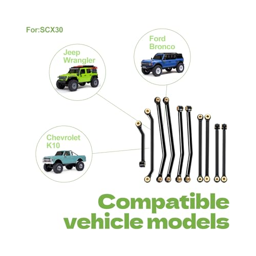 SCX30 Links High Clearance Links for Axial SCX30 Upgrades | Chassis Suspension Steering Links Set for 1/30 RC Crawler
