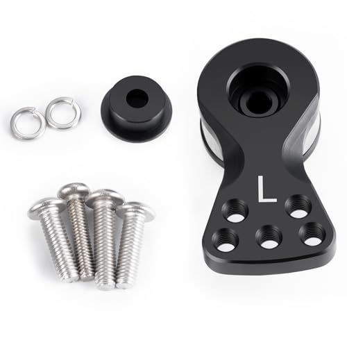 Aluminum Alloy 25T Servo Saver 5 Holes Adjustable Hi-Torque Servo Saver Horn 25T Compatible with Futaba Tamiya Servos 1/10 RC Car Crawler SCX10 Capra TRX4 TRX6 RC Boat Parts (Black-L) - color: Black-l