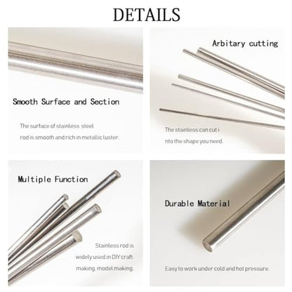 5Pcs 1.5mm × 14" Length 304 Stainless Steel Rods, Metal Shaft Rod for DIY Craft, Industry, Metal Working Hobbies(5pcs, 1.5mm × 14") - size: 0.059" Dia, style: 14" × 5pcs