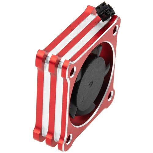 ShareGoo Alloy Brushless Motor ESC Cooling Fan Heatsink 28000RPM 5V-7.4V for Hbywing XeRun XD10 PRO ESC Series (Red)_ - color: Red