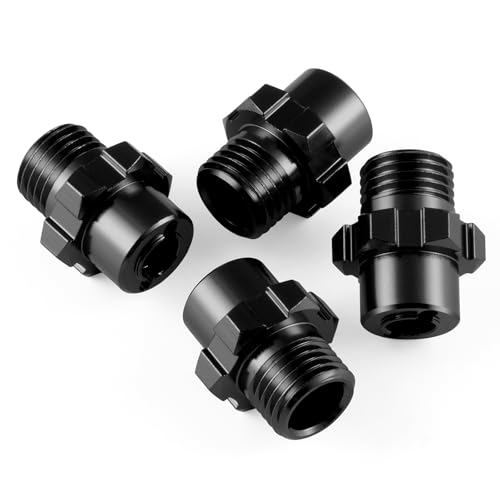 4Pcs Aluminum Alloy RC Hex Combiner Wheel Hex Hub Adapter, Black | Upgrades, For 1/8 Tra-xxas Jato VXL 2S, RC Monster Trucks - color: Black