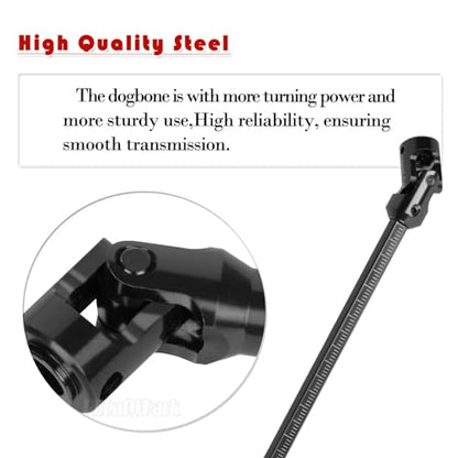 Free to Cut Length Drive Shaft Axles Upgrades Part for 1/10 LCG DIY RC Crawler SCX10 I SCX10 II SCX10 III TRX4 Capra,2PCS #45 Steel Universal Joint Driveshaft,Black - color: Black (Free to Cut Length Drive Shaft)