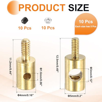MECCANIXITY Linkage Stoppers Connecting Servo Arm, Push Rod with Nut and Screw for RC Airplane, D4x1.6mm D5x3mm 10 Pcs - size: D4x1.6mm; D5x3mm