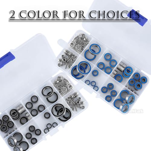 Steel Bearing Kit & Bearing Screw Kit Upgrades Part for TRX4/TRX-4 K5 Blazer/Bronco Ranger/Crawler kit Defender,RC Bearing Kit Rubber Seals Hops Up,Navy Blue - color: Navy Blue - (42 Pcs)