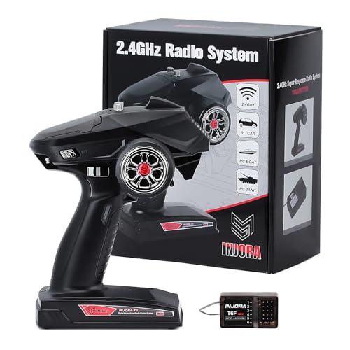 INJORA T6F 6CH 2.4GHz Transmitter with Receiver for 1/8 1/10 RC Car - size: without Gyro