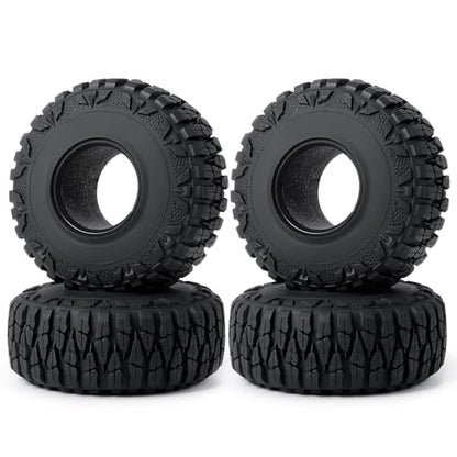 RCLIONS 4PCS 1.9inch 112mm RC Rubber Wheel Tires with Foam Insert for 1/10 RC Crawler Car SCX10,TRX4,SCX10-II,Redcat Gen8 Gen7