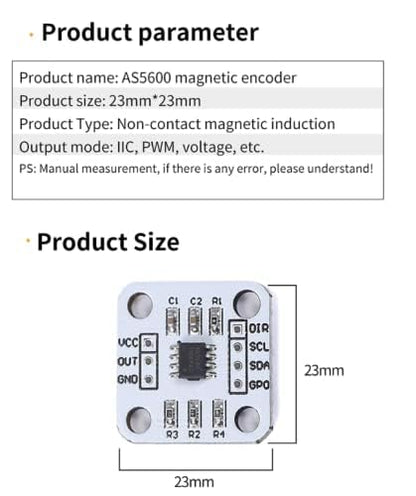 Teyleten Robot AS5600 Magnetic Encoder Sensor Mdoule 12bit high Precision Magnetic Induction Angle Measurement Sensor Module 3.3V (5PCS)