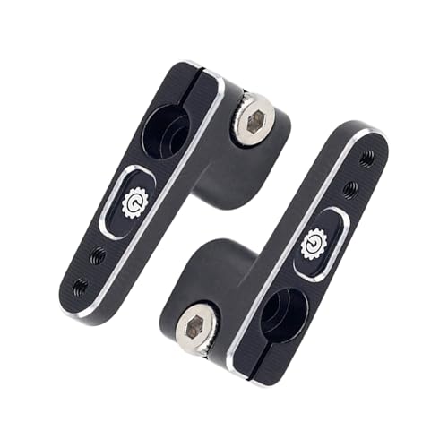 2PCS 15T SCX24 Servo Horn for EMAX ES08MA Suitable for Axial SCX24 AX24 90081 Etc 1/24 RC Crawler Car Upgrades (Black) - color: Black