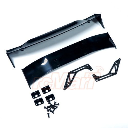 Yeah Racing Carbon Graphite Spoiler Wing Mount w/ Plastic Wings For 1/10 Drift Type A #YA-0508