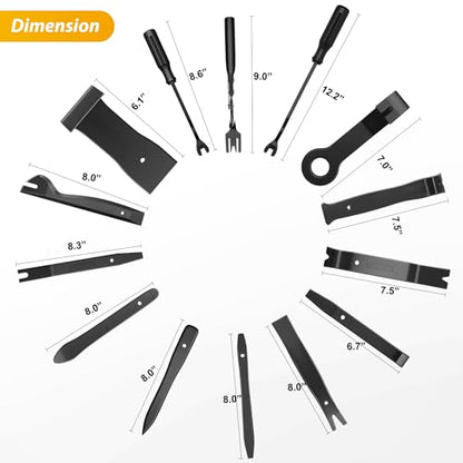 GOOACC 200Pcs Trim Removal Tool, Auto Push Pin Bumper Retainer Clip Set Fastener Terminal Remover Tool Adhesive Cable Clips Round Handle Crowbar Kit Car Panel Radio Removal Auto Clip Pliers, Black - color: 200Pcs Clips Removal Kit Black