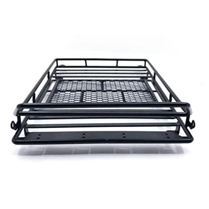 1Pc Car Luggage Carrier Roof Rack Storage Shelf with Light Bar Rc Crawler Accessory for Vehicles for Cargo Transport and Decoration