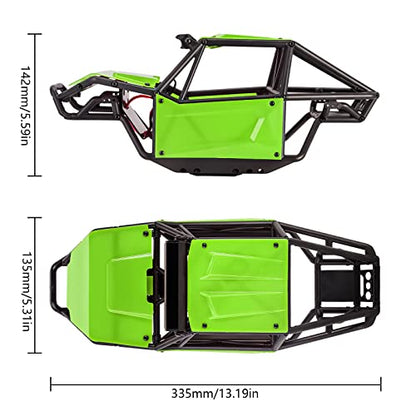 INJORA Nylon Rock Buggy Roll Cage Body Shell Chassis Kit for SCX10 II 90046 UTB10 1/10 RC Crawler Upgrade Parts (Green) - color: Green