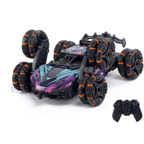 Six-wheel RC Control Racing Car Spray Off Road Truck Function That Can Turn Back & Forth 4-Channel Double Sided Remote Control Expert Drift Twisting Plastic Stunt Car 500m Range for Indoor-Outdoor Use