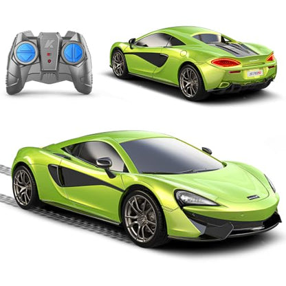 AEROQUEST 1:24 McLaren Remote Control Car（570S-Green） | Officially Licensed,Birthday Gift,Toys for ages 3-8,Electric Sport Racing,front-light ,2.4GHz-supports multi-play - color: Mclaren Green