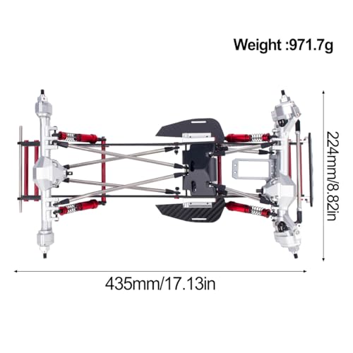 RC Performance Carbon Fiber LCG Chassis Kit with Gearbox Shock Absorber for 1/10 RC Crawler SCX10 Capra Upgrade (Full Chassis Kit) - style: Full Chassis Kit
