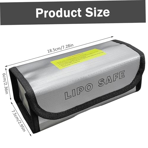 Lipo Battery Bag, Fireproof Safety Protection Battery Bag Explosion-Proof Functional Storage Guard Safe Pouch Lithium Storage Box Lipo