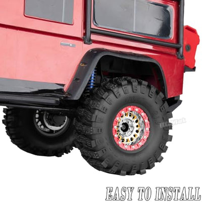 1.9 Brass Wheel Tires for 1/10 SCX10 SCX10 II 90046 SCX10 III AXI03007 SCX10 Pro TRX4 TRX6 Gen7/8 D90 VS4-10 MST CFX RC Crawler Car,1.9 Brass&Aluminum RC Off Road Wheels and Tires,Silver - color: Silver - (4pcs Wheel Tires)