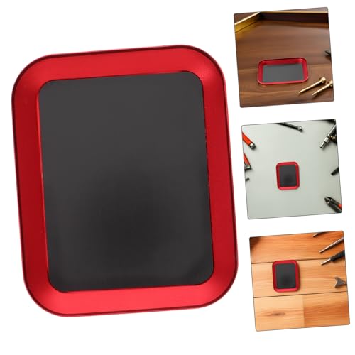 2 Pcs Magnetic Screw Tray Aluminum Alloy Small Parts Storage Plate Red for Rc Model Screws Nuts Bolts Pins Organizer Tool Tray