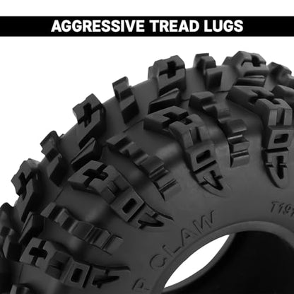 INJORA 1.9" S5 Swamp Claw Mud Terrain Tire for 1/10 RC Crawler, 120 * 42mm