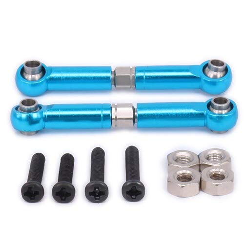 Replacement Part For 2PCS Front Upper Suspension Arm 44-55mm Tie Rod For Rc Hobby Model Car 1-12 12428 12423 Upgraded Parts Desert Buggy - (Color: Blue) - color: Blue