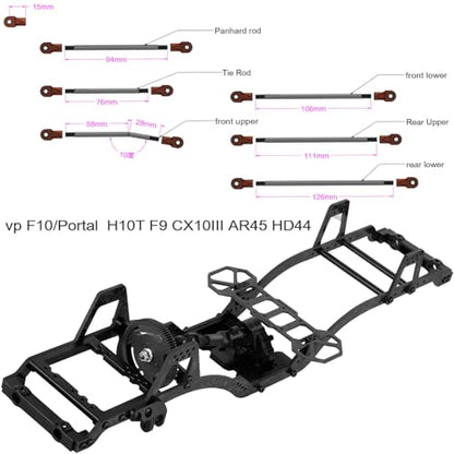 LCG Carbon Fiber Chassis Kit & Front Mounted Transmission Upgrades Part for 1/10 RC Crawlers SCX10 SCX10 II Capra 1.9 UTB and Other DIY Builds,Aluminum Gearbox Carbon Fiber Chassis,Black - color: Black(for 1/10)