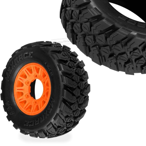 RC 12mm/14mm Hex RC Wheels and Tires for 1/10 Slash 2WD 4×4 4wd,Senton Axia1 Red cat Rc 4wd,Rc Truck Tires Snow Tires Desert Tires,4PCS,Orange - color: Orange(4pcs)