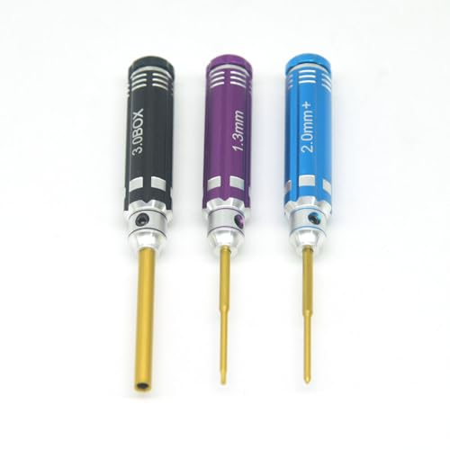 RC Aluminum Tool Set for AXIAL 1/30 SCX30 RC Crawler Car, Hex 1.3mm, PH 2.0mm, Mini Box Nut, Gold Titanium Coated Tips (RC Aluminum Tool Set) - color: Rc Aluminum Tool Set