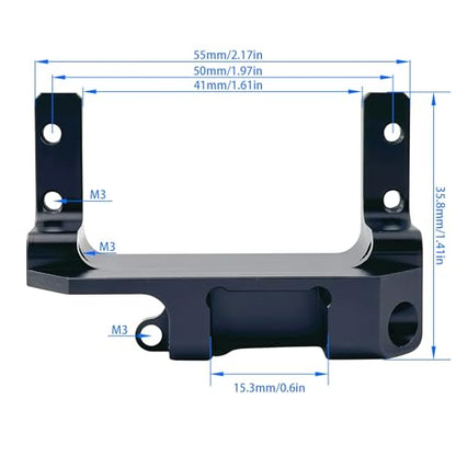 SCX10 III Servo on Axle Mount, AR45P Portal Axle 4-Link Suspension Servo Mount for 1/10 RC Crawler (Black/Silver) (Black) - color: Black