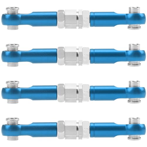4Pcs ShareGoo Metal Steering Rod Servo Linkages Turnbuckle Compatible with Hyper Go MJX 16207 16208 16209 16210 H16BM H16GT H16DR 1/16 RC Car (Blue) - color: Blue