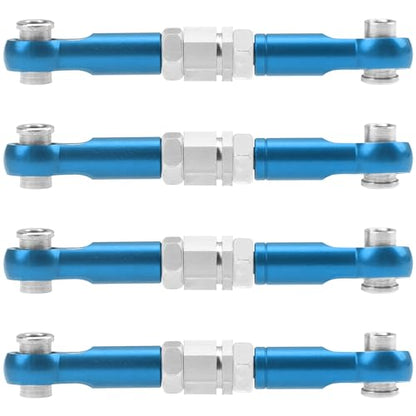 4Pcs ShareGoo Metal Steering Rod Servo Linkages Turnbuckle Compatible with Hyper Go MJX 16207 16208 16209 16210 H16BM H16GT H16DR 1/16 RC Car (Blue) - color: Blue